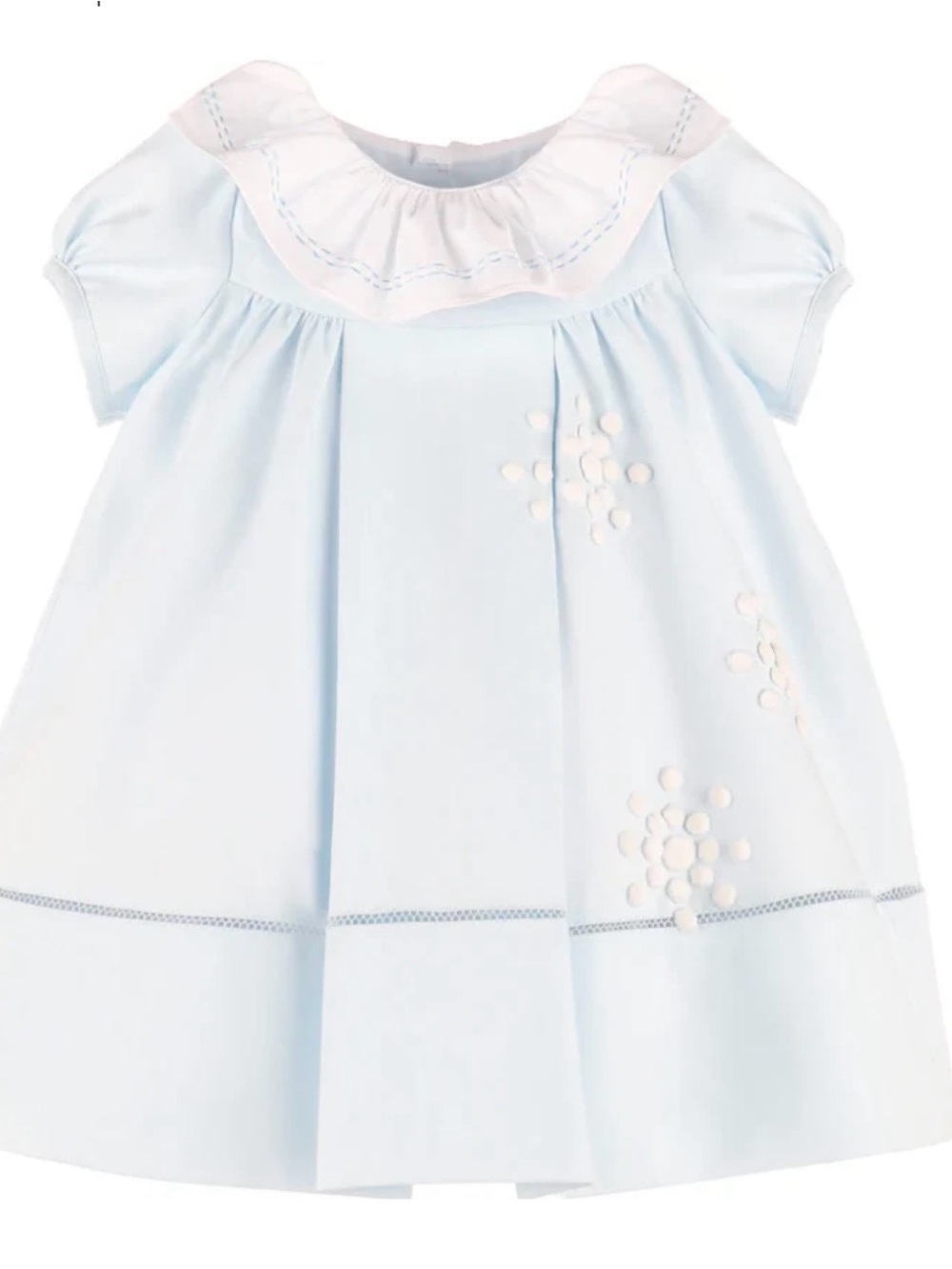 Light Blue Floral Accent Girls' Formal Dress